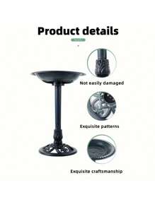 1pc Deluxe Raised Bird Feeder - Outdoor Garden Decoration Wild Bird Bathtub Shower Basin - Attractive Yard Accent With Easy Cleaning Design