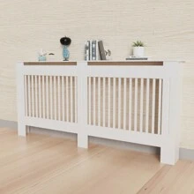 BingoPaw Radiator Cover, High Radiator Cover, Vertical Slat Wood, White, Painted MDF Country House Style, Radiator Cover 101 Cm High And 19 Cm Weith For Bedroom, Living Room, Office Radiator Cover, 4 Length Sizes - XL - 172x19x101 cm - View 5