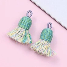 2 chiếc 13*33mm Bohemian đầy màu sắc thủ công tua rua mặt dây chuyền làm đồ trang sức vòng tay vòng cổ bông tai móc khóa tự làm vòng hoa trang trí nhà thủ công - tua - Xem 26