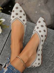 Scarpe piatte slip-on in maglia di taglia grande, mocassini traspiranti bassi per primavera/autunno