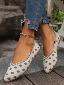 Scarpe piatte slip-on in maglia di taglia grande, mocassini traspiranti bassi per primavera/autunno