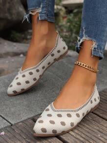 Scarpe piatte slip-on in maglia di taglia grande, mocassini traspiranti bassi per primavera/autunno