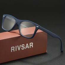 RIVSAR, Reading Glasses For Men New Square-Shaped Fashion Solid Color Minimalist, Reading/Sewing/Business/Casual/Daily Wear Unisex Reading Glasses, 4 Colors, Spring-Hinged Square Frame, Metal Rivet Decor, Suitable For Anti-Slip Sports, Computer Anti-Glare, Comfortable Reading, Anti-Eye Fatigue Reading Glasses, Portable Design Fits Various Face Shapes, Black, Red, Blue, Green, 7 Diopter Options, A Gift For Parents, Holiday Gift, Comes In Retail Gift Box - Transparent - View 16