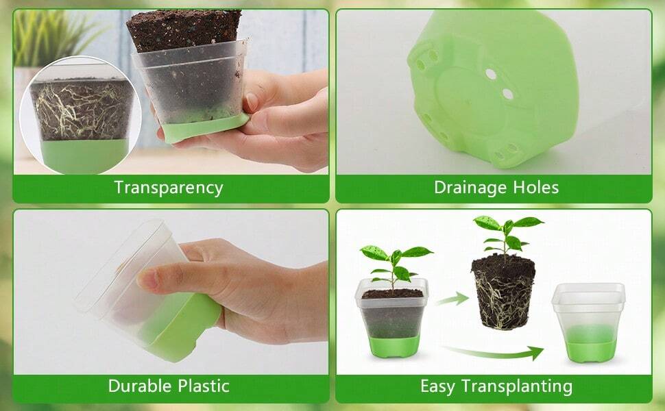 Vaso per orchidee, vasi in plastica trasparente con fori di drenaggio, per piante in plastica per orchidee scanalate, traspirante