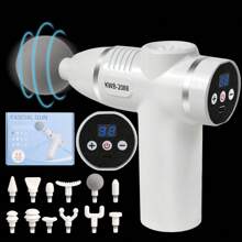 1pc Portable Deep Tissue Massage Gun With 12 Heads,USB Rechargeable, Deep Tissue Percussion Electric Muscle Massager