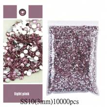 10000/5000 Pcs Bulk Pack 2-4mm Resin Non-Hotfix Rhinestone Loose Flat Bottom Plastic Crystal DIY Sparkly Strass Stones, Diamond Art Supplies