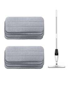 1/2 件适用于德尔玛蒸汽拖把 TB500 TB800 替换拖把垫，超细纤维干湿清洁布 - 灰色 - 查看 10