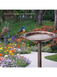 1pc Deluxe Raised Bird Feeder - Outdoor Garden Decoration Wild Bird Bathtub Shower Basin - Attractive Yard Accent With Easy Cleaning Design