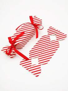 50/100 Pcs Christmas Candy Boxes Empty For Treat Boxes With Ribbon Red Small Candy Boxes For Sweets, Chocolate, Decoration Gift Boxes Party Favor Boxes For Xmas, Wedding Party Wrap Bag