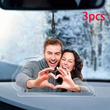 1pc/3pcs Personalized Acrylic Car Mirror Hanger: Custom Photo Decoration, Waterproof And Colorfast, Suitable For Couples, Friends And Family, Valentine's Day, Valentine's Day Decor Gifts Birthday Graduation, Multi-Functional, Adjustable, Anti-Mold, Ornamental, Reusable, Exquisite, Adorable, Modern, Colorful, Cute, Comfortable, Stylish, Custom, Personalized, Unique, Ideal Gifts For Her, Boyfriend, Girlfriend, Dad, Mom, Family, Friends, Son, Daughter, School Students, Office, Tea Room, School, Home, Home Refresh