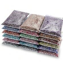 10000/5000 Pcs Bulk Pack 2-4mm Resin Non-Hotfix Rhinestone Loose Flat Bottom Plastic Crystal DIY Sparkly Strass Stones, Diamond Art Supplies