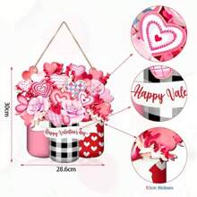 1 件木制玫瑰和心形挂饰，农舍迎宾门墙壁装饰饰品，适合情人节 - 彩色 - 查看 10