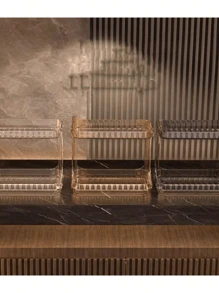 Organizer Shelf Diamond Acrylic Makeup Holder Beauty Lines - trong suốt - Xem 5