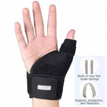 Vilico 1 Piece Divided Into Left And Right Hand Finger Guards, Wrist Guards, Spring Support Sleeves, Adjustable Pressure Fixing Wrist Guards Gym Gym Wristbands Accessories - Black - View 1