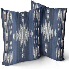 2pcs Southwestern Throw Pillow Covers, Rusty Red Native American Pillow Cases, Geometric Square Cushion Covers Double Sided For Sofa Porch Bedding Patio Decor - Multicolor - View 8