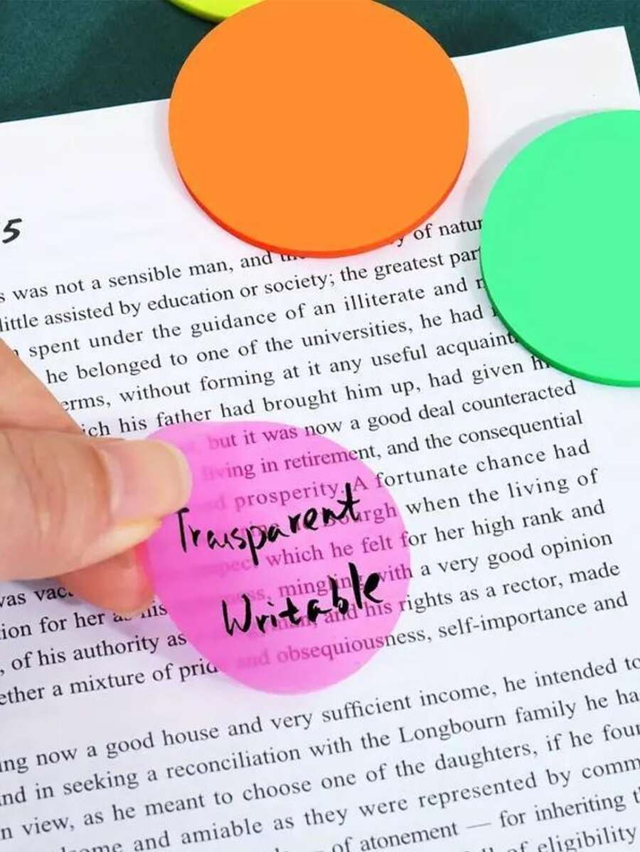 8Packs Clear Writable Index Sticky Notes, Transparent Waterproof Memo Pads, Mixed Colors For Office, School And Organizing - Multicolor - View 1