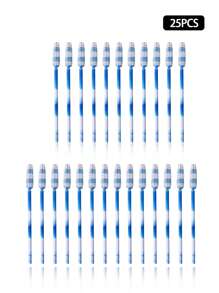 Bộ 25 cọ chải mascara hai màu & cọ chải lông mày, cọ xoắn ốc, cọ nhỏ, dụng cụ uốn mi nhiều màu và cọ chải lông mày, dụng cụ trang điểm cầm tay đa năng - Màu xanh lam - Xem 7