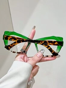 1 件女士超大不对称六角形复古时尚老花镜，独特拼接设计，奢华之选 +1.0 至 +4.0 - 透明 - 查看 6