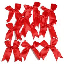 12/30/50 piezas Mayoreo Lazos de cinta de satén roja y rosa con colas para envolver regalos, decoraciones de fiesta, adornos artesanales y proyectos DIY - Perfectos para el empaque de regalos del Día de San Valentín - Corbata de moño - Ver 10