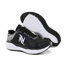 Men's Racer Sports Shoes For Gym Women's Running Training Bodybuilding - 黑與白 - 查看 1