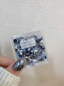 1 盒多色不对称彩虹贝壳石美甲装饰，珍珠白色指甲饰品，贝壳指甲装饰美甲用品指甲饰品指甲宝石 - 彩色 - 查看 4