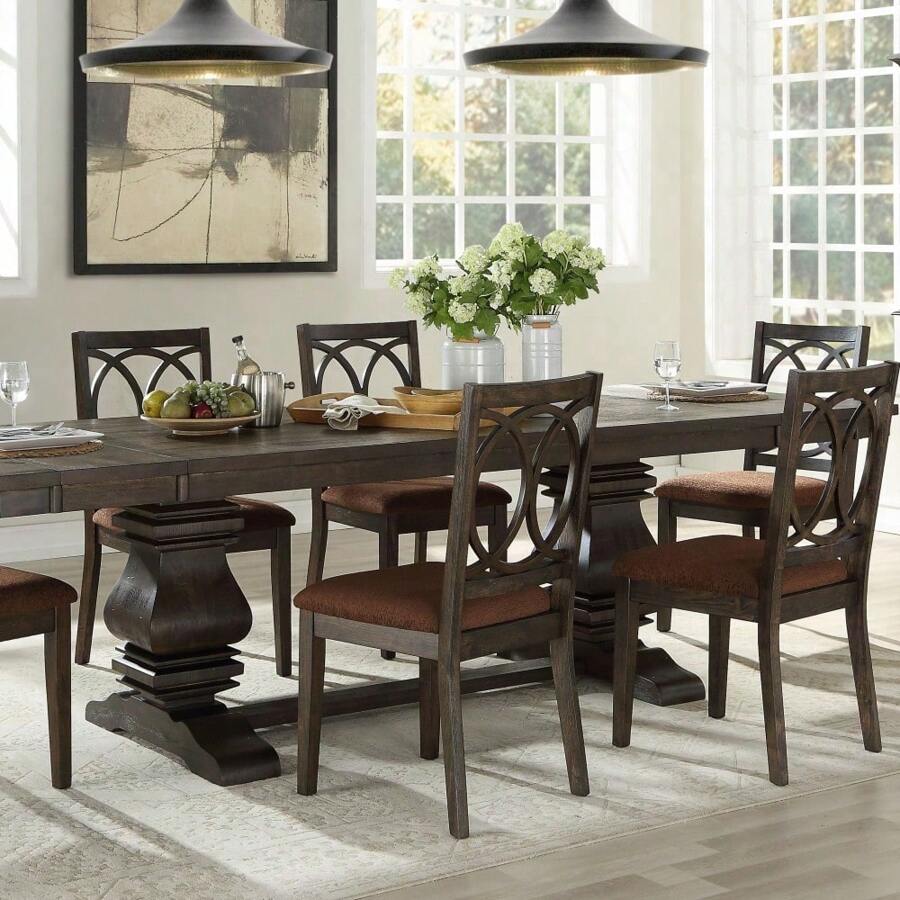 Brown And Espresso Side Chair With Padded Seat (Set Of 2),Mo-Autos