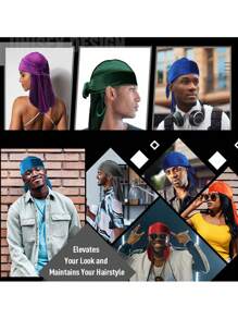Men's Solid Color Velvet Durag With Thermal Lined - Adjustable Elastic Band For Secure Fit, Soft Breathable Winter Headwear, Pirate-Style Design Suitable For Sports, Outdoor Activities & Casual Wea Pirate Hat Pirate Costume