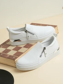 Comfyshoes Women's Fashion Sneakers, Casual Slip On Sneakers, Arch Support Walking Shoes For Women - trắng - Xem 2