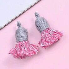 2 chiếc 13*33mm Bohemian đầy màu sắc thủ công tua rua mặt dây chuyền làm đồ trang sức vòng tay vòng cổ bông tai móc khóa tự làm vòng hoa trang trí nhà thủ công - tua - Xem 16