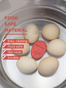 1 个鸡蛋计时器，厨房小工具热魔法变色鸡蛋计时器煮鸡蛋时间温度计，变色指示器 - 软、中、硬煮鸡蛋，热敏感，耐用的厨房辅助工具，礼物和家庭使用，变色鸡蛋计时器，非常适合煮鸡蛋，红色计时器工具 - 紅色 - 查看 4