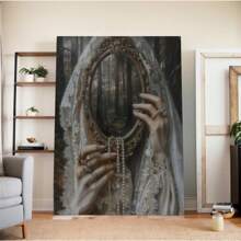 Witch Wall Art Dark  Reverie Victorian Art Poster Print Moody Painting Vintage Woman Canvas Print Moody Antique Art - Framed - View 2