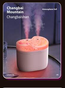 1200ml 7-Color Breathing Lamp, Emotion Simulation Flame And Volcano Smoke Mode Diffuser, Large Fog Mist Humidifier For Bedroom, Office, Living Room, Ultra-Quiet Operation, Cool Mist Humidifier - Flame Double Head - View 12