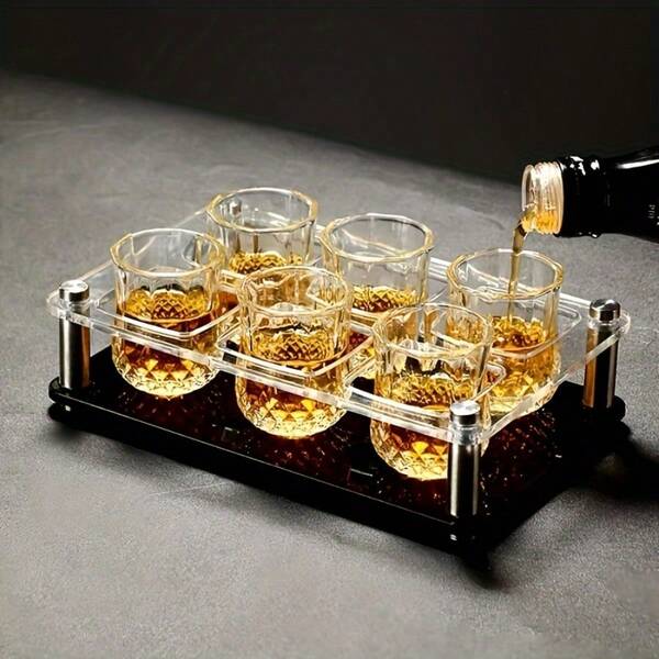 6 Stücke kristallgeschliffene Gläser - 50ml wiederverwendbare Whiskeygläser - nur Handwäsche - perfekt für Hausbar, Partys und besondere Anlässe - ideal für Whiskey, Bourbon und Scotch Liebhaber