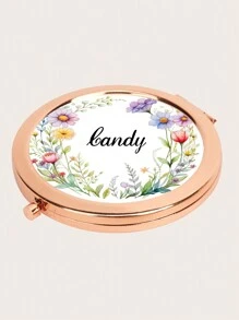 1 Espejo plegable personalizado y personalizado, espejo compacto de bolsillo con pliegue con nombre personalizado, regalo de graduación para hermana, amigos, fiesta, regalo de cumpleaños, regalo para niñas, tamaño pequeño y espejo plegable portátil para viajes