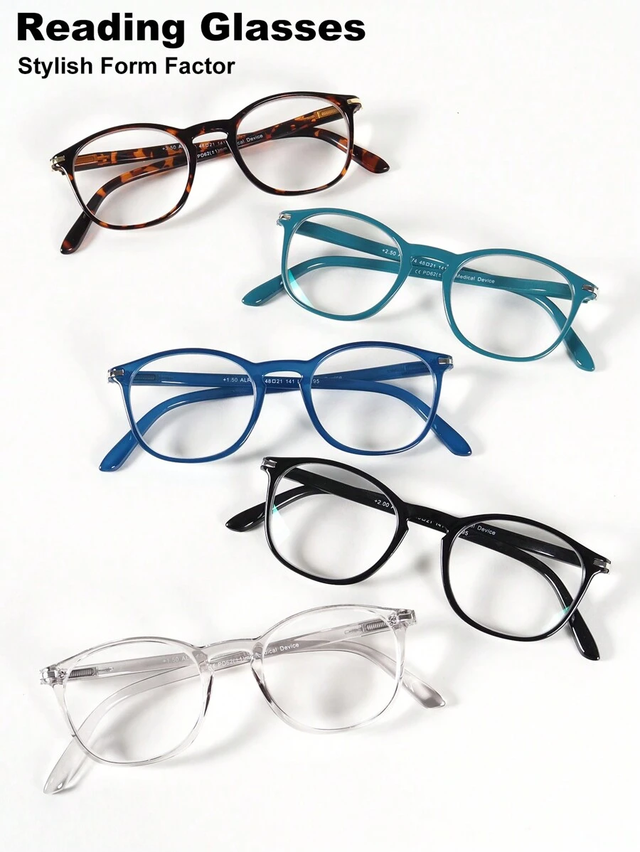 女士时尚老花镜，圆框老花镜，高清镜片，金属柔性铰链，佩戴舒适