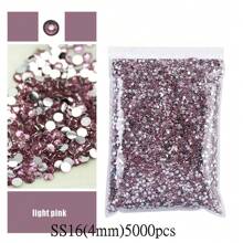 10000/5000 Pcs Bulk Pack 2-4mm Resin Non-Hotfix Rhinestone Loose Flat Bottom Plastic Crystal DIY Sparkly Strass Stones, Diamond Art Supplies