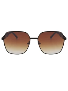 Modern, Stylish, Elegant, Goes With Everything, Summer, Autumn, Hexagonal Sunglasses With UV400 Protection, For Travel And Parties - 黑色和棕色 - 查看 3