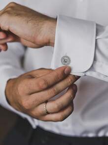 1 Paar Silber weiße Zirkonia Kristall Manschettenknöpfe für Herren, CZ Manschettenknöpfe funkeln, diamantartiger goldener Zierat Manschettenknöpfe für Hochzeit, Bräutigam, Trauzeuge