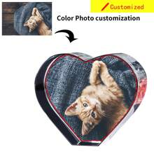 Customized Modern Crystal Heart-Shaped Glass Photo Frame, UV Printing Photos Provide Personalized Imagery, Gift, Suitable For Valentine's Day, Anniversary, Birthday, Friends & Students Memorabilia, Home Decor Gifts Graduation