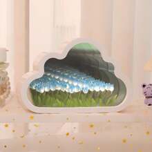 DIY Tulip Cloud Night Light Mirror Small Night Lantern Simulation Flowers Handmade Led Home Desktop Decoration Flowers Mirror 3D Table Lamp 21 Pieces Of Flowers