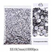 10000/5000 Pcs Bulk Pack 2-4mm Resin Non-Hotfix Rhinestone Loose Flat Bottom Plastic Crystal DIY Sparkly Strass Stones, Diamond Art Supplies
