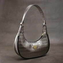 Women's Half Moon Tote Shoulder Bag Small Sophisticated - màu xám khói - Xem 1