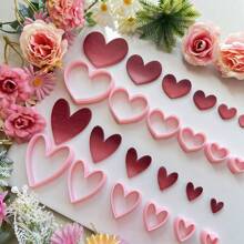 6pcs Heart Shaped Soft Clay Cutter Molds, Tools For Making Earrings And Jewelry Valentines