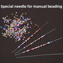 10pcs Ultra-Fine Beading Needles For Jewelry Making - Metal Sewing & Crafting Needles, Ideal For Threading Pearls And Beads, DIY Craft Supplies