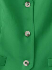 Women's Elegant Sleeveless V-Neck Suit Jacket, Fashionable Front Button Waistcoat Jacket For All Seasons - Green - View 6