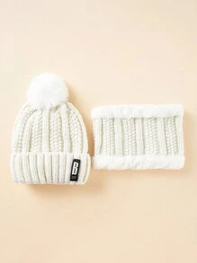2/3 Peças Conjunto Chapéu, Lenço e Luvas da Moda para Mulheres, Gorro de Inverno Quente de Camada Dupla, Lenço de Pescoço Feminino, Touca Balacrava para Menina