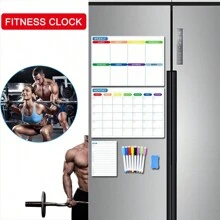 1 Set de imanes para refrigerador que incluye tablero de notas, planificador mensual, planificador semanal, planificador diario, bolígrafo magnético de color, borrador de pizarra blanca, calendario (diario, semanal, mensual)