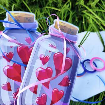 1pc, Folded Card In The Shape Of A Bottle, Fun Valentine's Day, Engagement, Holiday Card For Lover, Boyfriend And Girlfriend, Classmate, Couple, Beautiful Design Including Envelope, Thank You Cards, Birthday Gift Cards, Unusual Items, Gift Cards