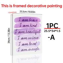 1pc Positive Affirmation Room Wall Art, Canvas Print With Inspirational Quote, Suitable For Girls' Purple Bedroom, Nursery, Baby Shower Gift, Unframed,Poster Gifts Birthday Graduation - Multicolor - View 15
