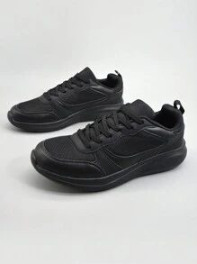 2024 男士厚底轻便户外休闲运动鞋防滑耐磨跑步 - 黑色 - 查看 4